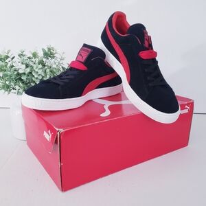 Puma Men's Suede Classic Black and Red Sneakers Size 12 New with Box